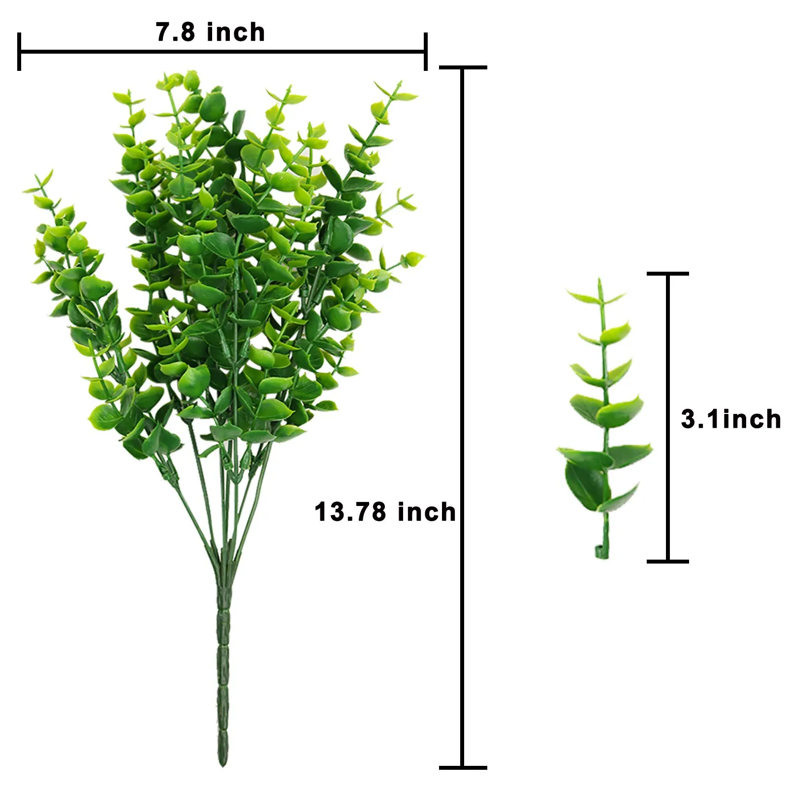 人工植物緑のユーカリの箱の木の茎偽の植物と家、庭、オフィス、結婚式、装飾のための緑の泉