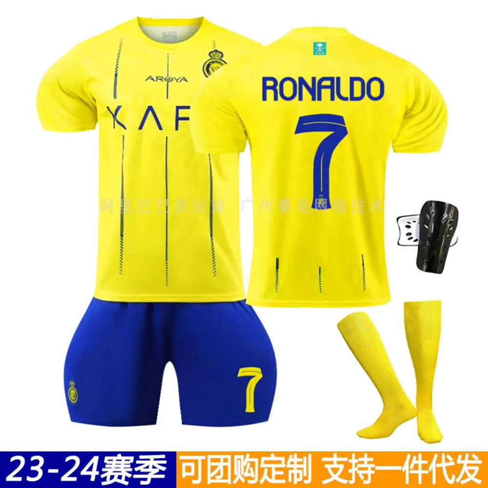 قمصان كرة القدم 23-24 Al-Nassr FC Home No. 7 C Ronaldo Football Shirt 10 Mane Short Set Set