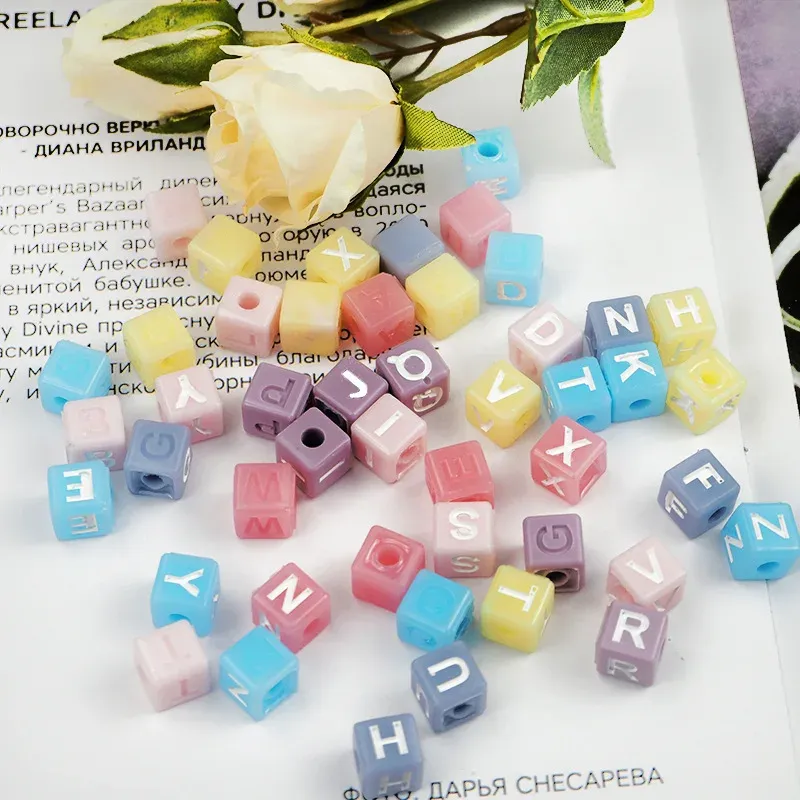 Lettere perle quadrate in silicone stampo alfabeto bracciale epossidico resina stampo per la collana fai -da -te che produce artigianato stampo