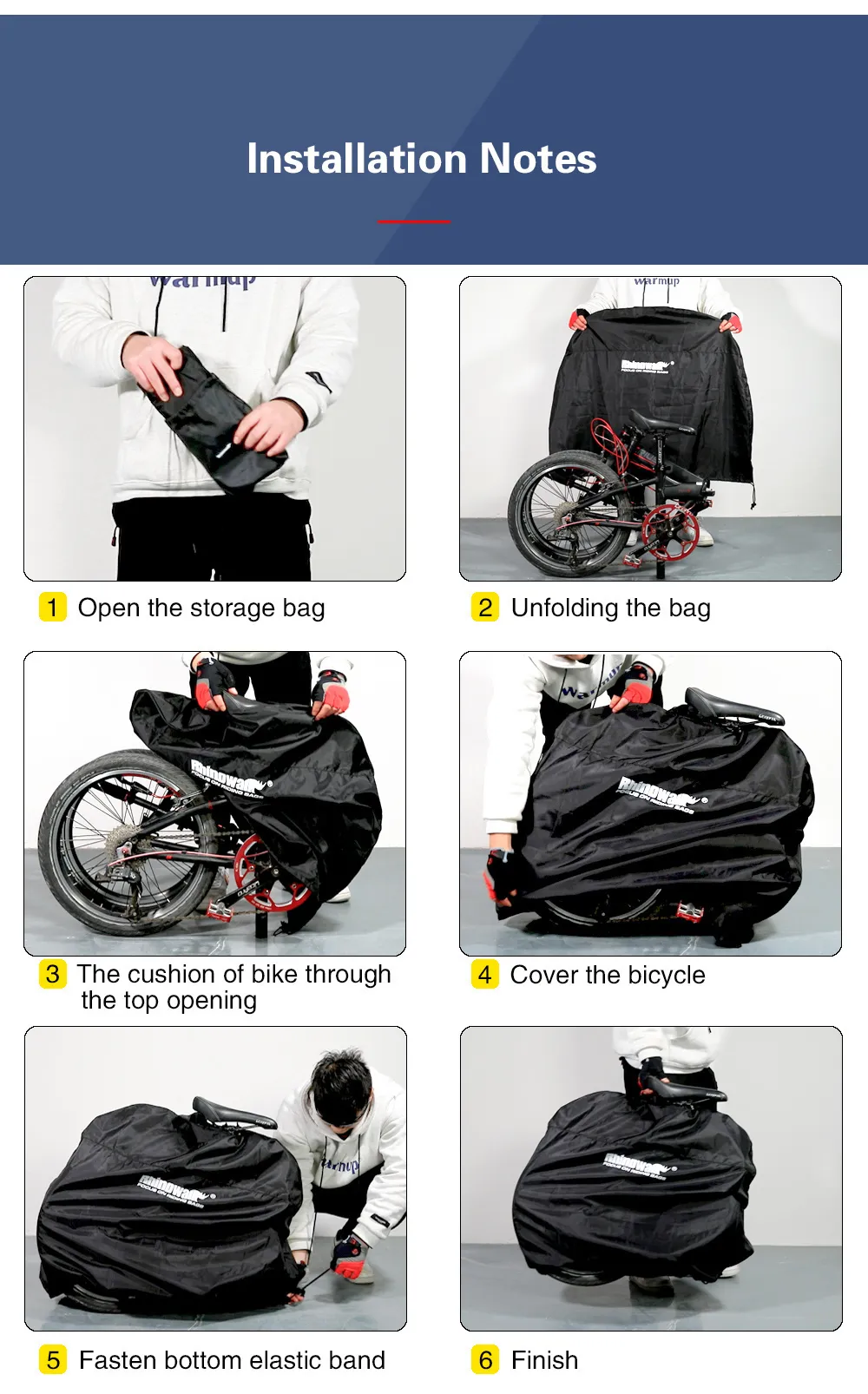 Rhinowalk 14` 16` 22` Folding Bicycle Storage Bag 210D Waterproof Dust Cover Lightweight Portable Bike Loading Bag RF162 (10)