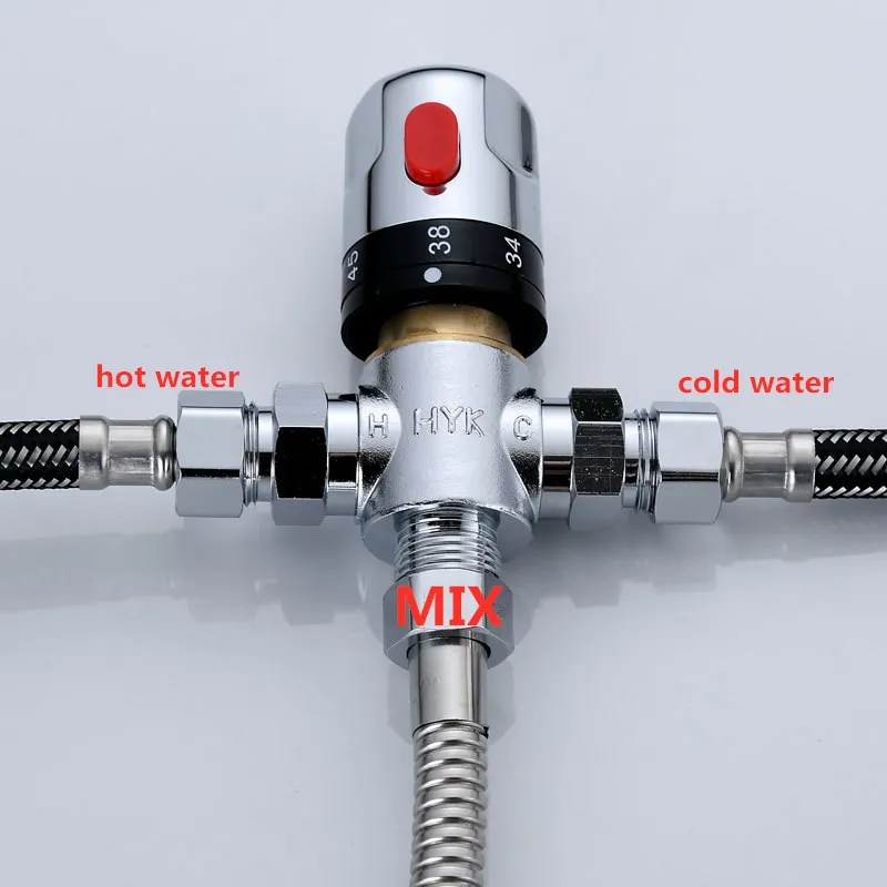 DN15 Mélange thermostatique en laiton Valve de température à eau constante robinet de douche vanne de salle de bain