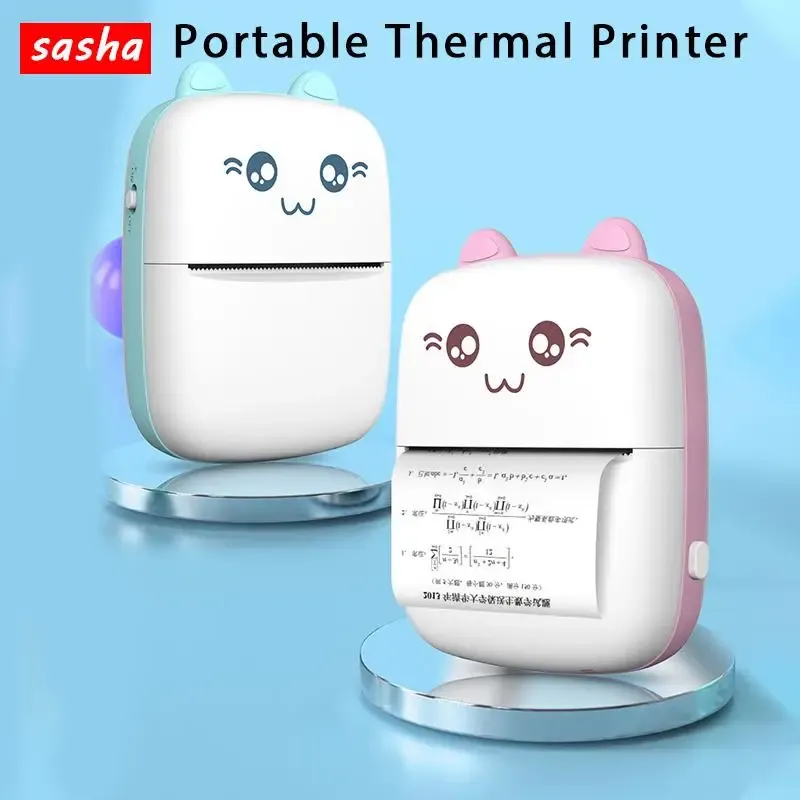 Printers Portable Mini Thermal Printer Photo Lable Pocket Wirelessly BT 203dpi Photo Label Memo Wrong Question Printing With USB Cable