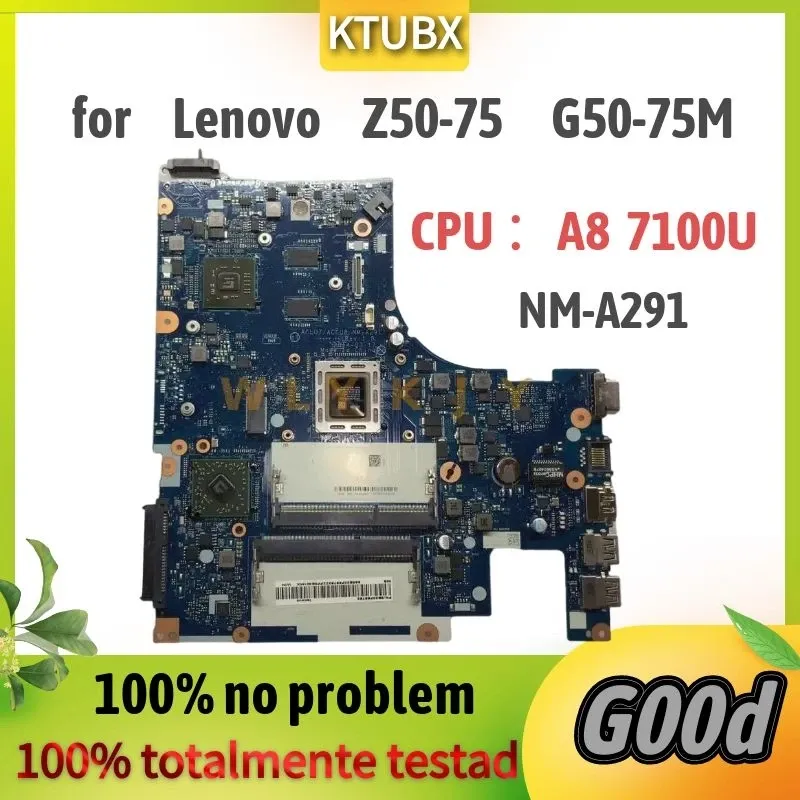 Motherboard NMA291 Motherboard.For Lenovo Z5075 G5075M G5045 Laptop Motherboard.CPU A8 7100u GPU R6 M255DX 2G 100% test OK