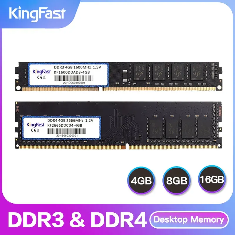 Rams KingFast DDR3 DDR4 4GB 8GB 16GBメモリRAM 1600 2400 2666 3200 MHZ 288PIN 1.2V DIMMデスクトップRAM