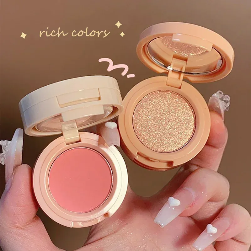 Highlight Shadow Rouge Makeup Palette Peach Blush Contour Palette Face Glitter Pigment 3 Color Hairline Eyebrow Powder Cosmetics