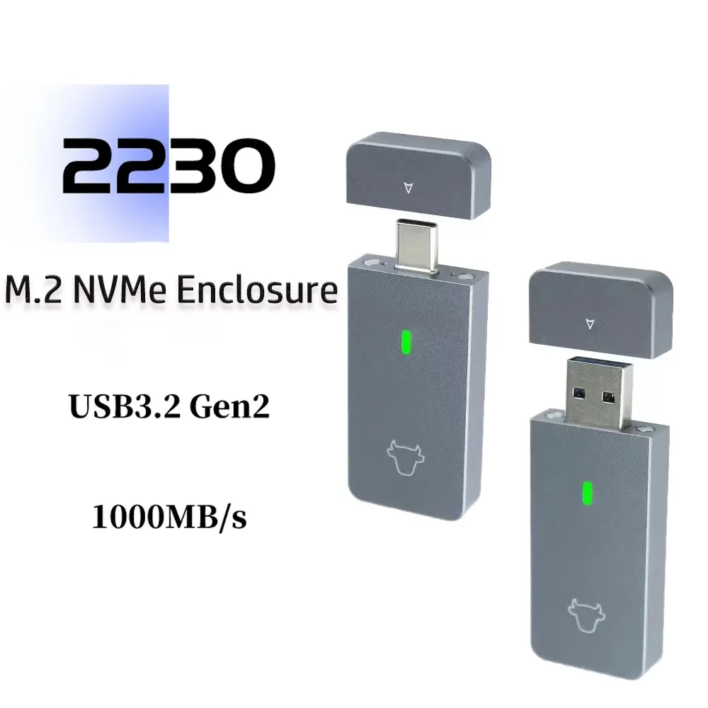 エンクロージャーM.2 NVME 2230 SSDエンクロージャーケースUSB USB Cアダプター10GBPS USB3.2 GEN2ポータブルボックス用M2 2230 NVME SN740/530/PM991A/BG4/BC711