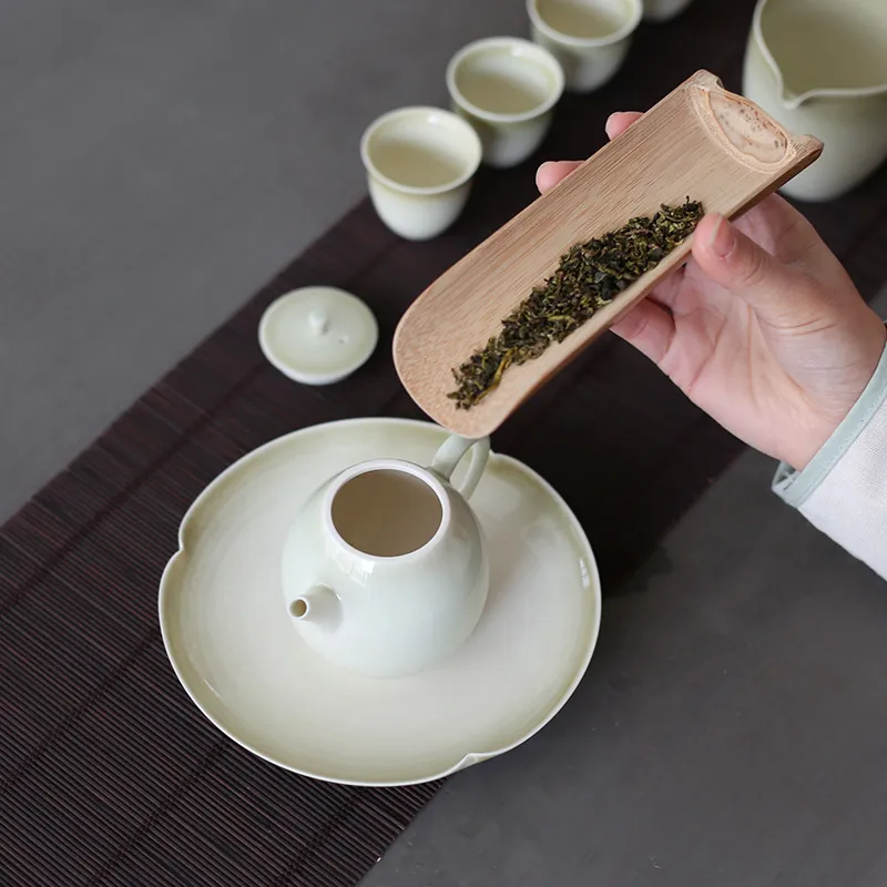 PINNY Glaze Plant Ash Tea Tray Ceramic Kung Fu Pot Bearing Tea Ceremony Accessories Antique Teapot Crafts Tray Pigmented