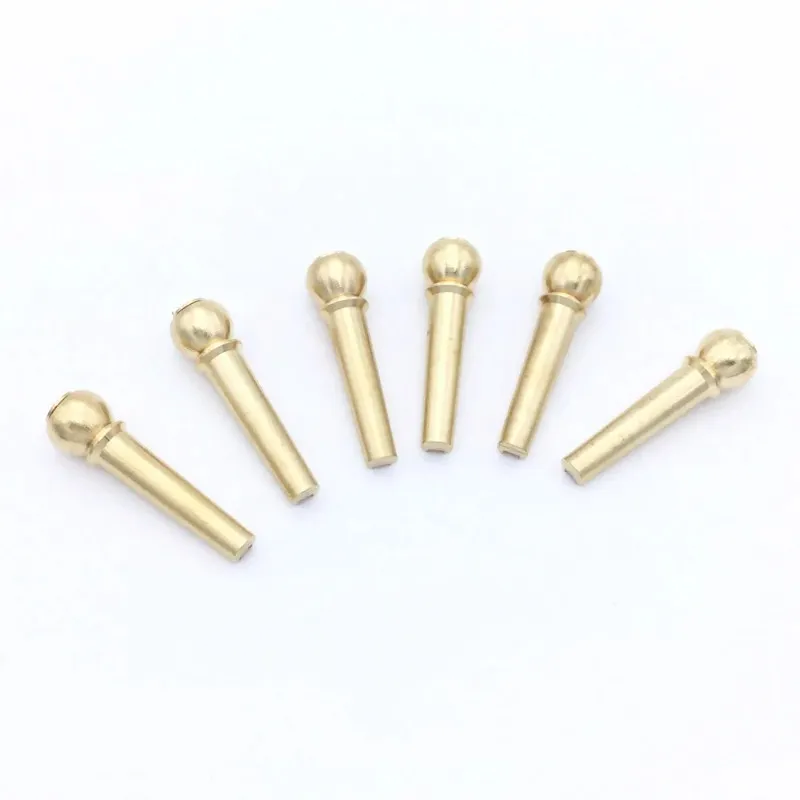 Acoustic Guitar String Bridge Pins Solid Copper Brass EndPin Wymienne części części Zastąpienie części z paczką