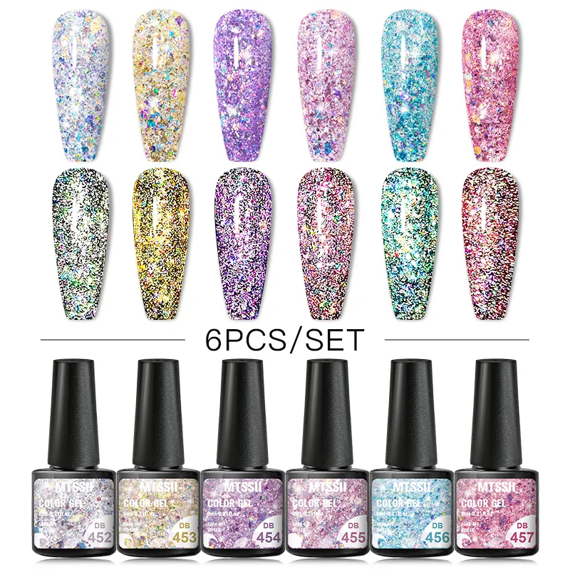 MTSSII -Katzenmagnetnagelgel Polnische Set mit Magnetstock Reflektierender Glitzer Magnetische Gel Kit aus Nagelkunstlacken einweichen