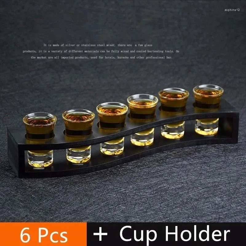 Wine Glasses 6 Pcs Set Liquor Swallow Spirit Cup Pint Copo S Glass Mini Verre Bicchieri Vetro Copas With Holder