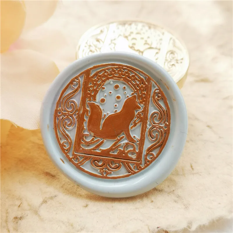 Tarot Fox Wax Seal Stamp, Spirit Animal Tarot, Seal Stamp Kit, Wedding Present, Wood Wax Stamp, Party Seal, Gift for Tarot Reader