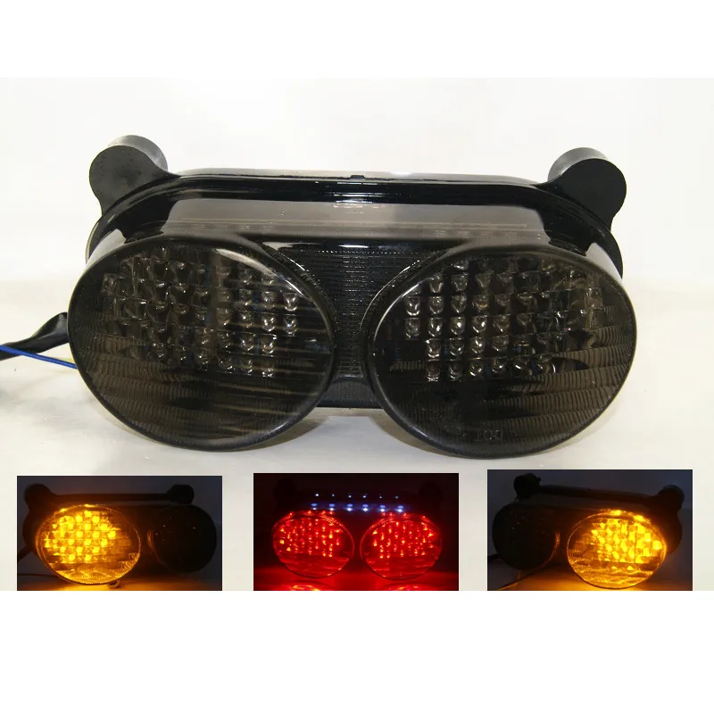 HASkulle Feu Arrière Feu Stop Clignotants Fumée Pour Kawasaki Ninja ZX-12R ZX1200 (2000-2005)