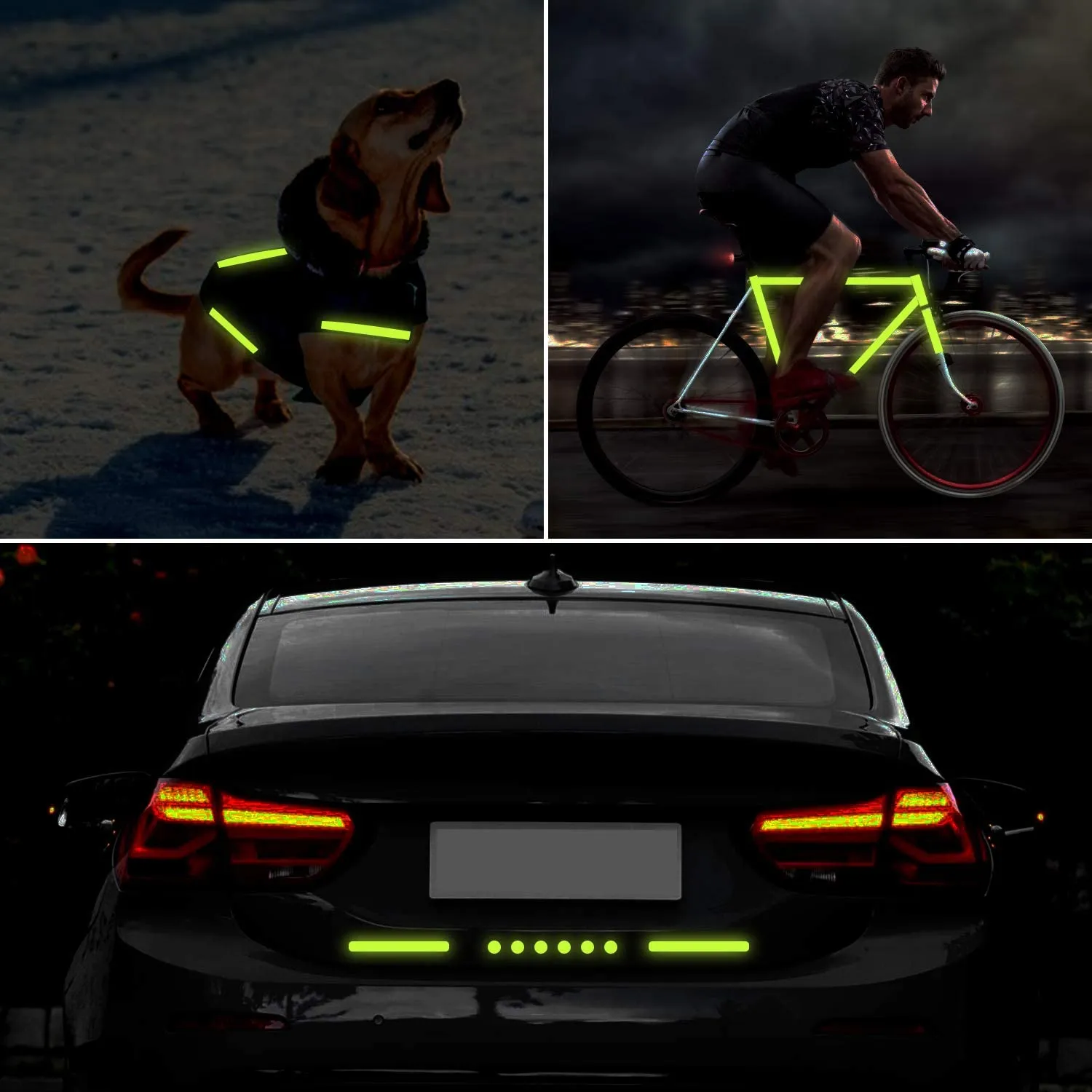 Bike Stickers Reflective Tape Outdoor Safety Warning Lighting Sticker Waterproof Bike Reflector Tape for Car Bicycle, Motorcycle