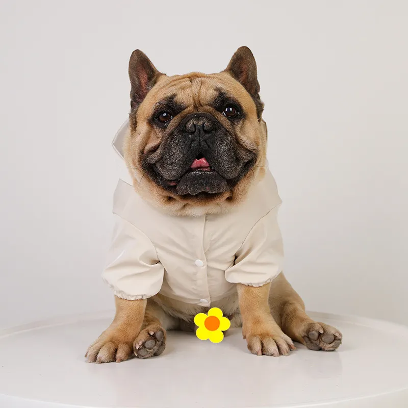 New French Bulldog Raincoat Pet Dog Rain Cape Clothes For Small Medium Dogs Waterproof Jacket Corgi Husky Schnauzer Pug IBC13
