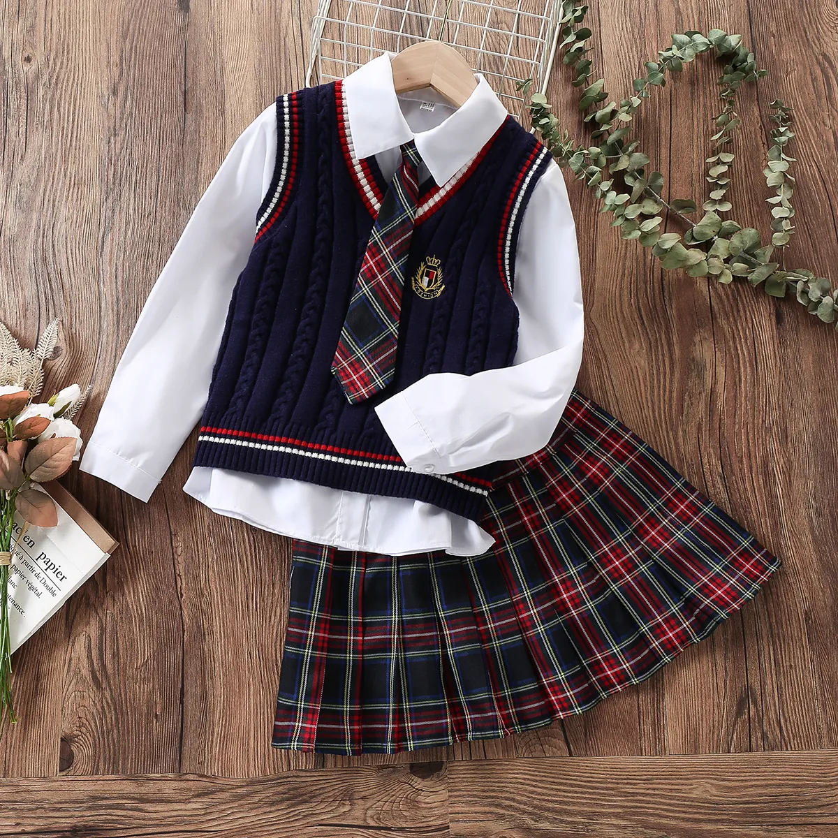 Girls School Uniform Twinset Preppy Bow Sweater Skirt Suit For Kids Ages 6 14 From Homepro2 14.84 DHgate.Com