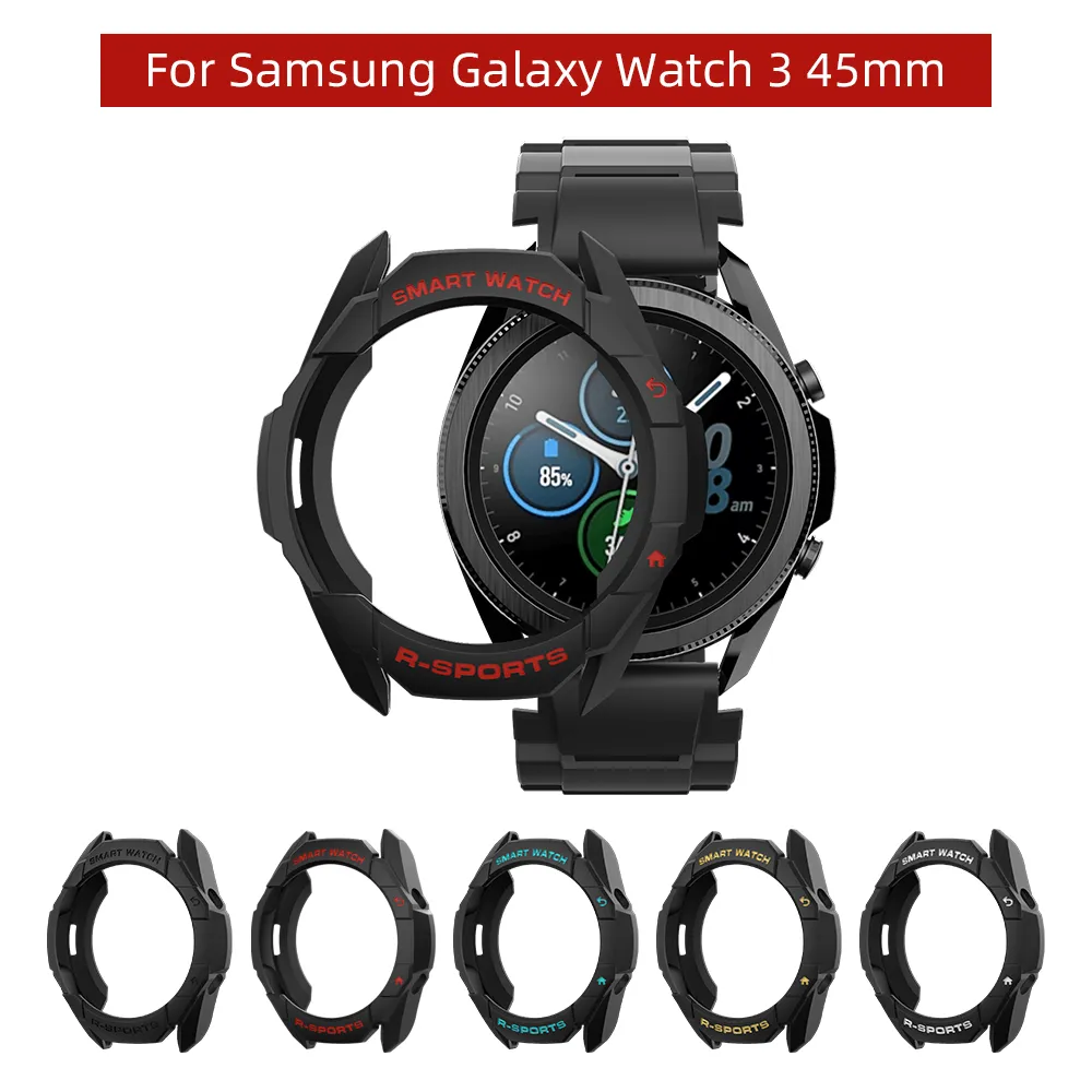 Sikai 2021 Hülle für Samsung Galaxy Watch 3 45 mm TPU -Shell -Beschützer -Abdeckbandband -Armband -Ladegerät für Galaxy Watch3 45mm