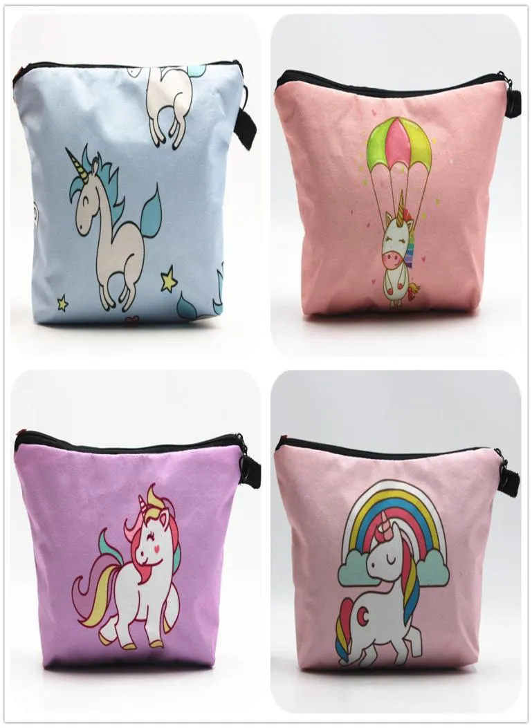 30 styles Super mignon Cartoon Sacs de licorne imprimées Femmes Sac de maquillage de taille moyenne de taille moyenne 5439547