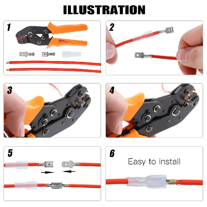 Twidec 360-Piece Quick Splice Wire Spade Connector Kit – 2.8/4.8/6.3mm Male & Female Crimp Terminals With Insulating Sleeves For Car Audio, Speaker, Electrical Wiring