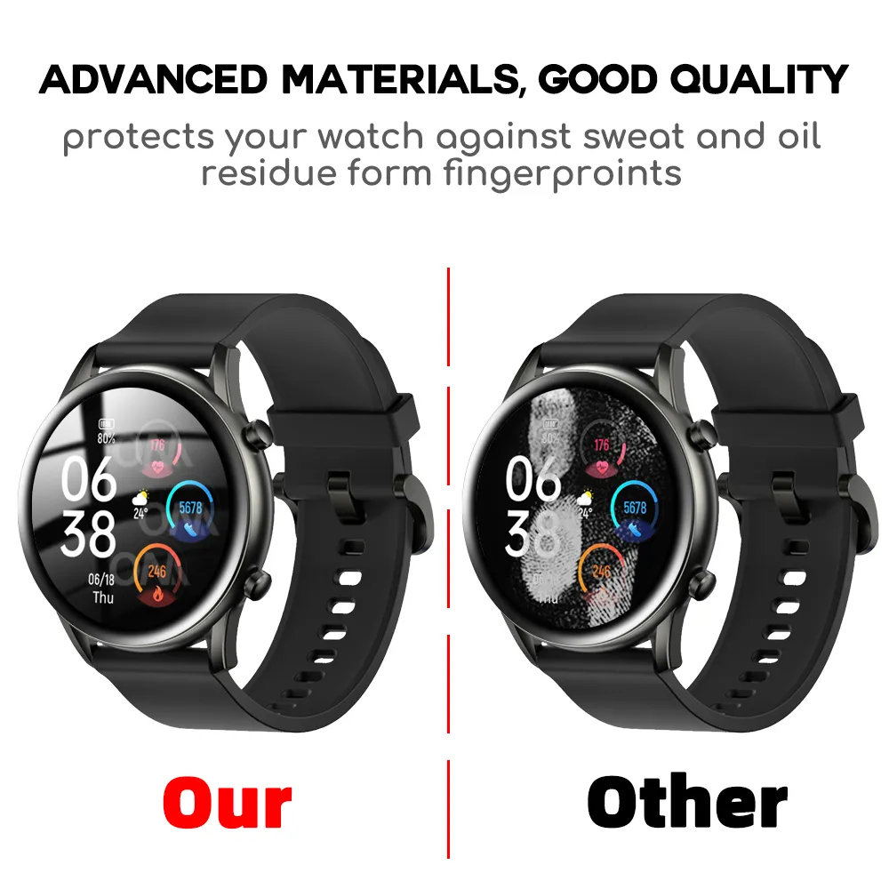 Protecteur d'écran 20D pour Haylou RT2 LS10 RT Solar LS05 LS05S RS3 LS04 LS02 Smart Watch Protective Film Accessoires pas de verre