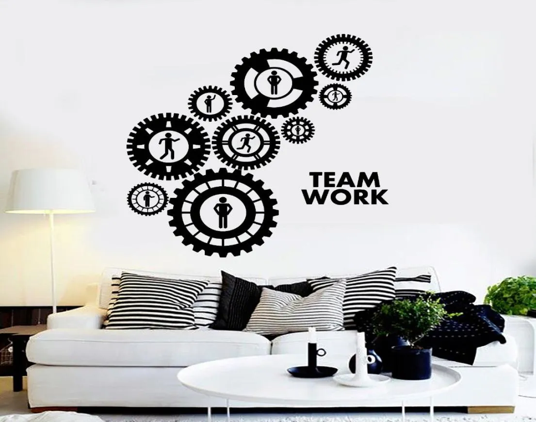 GearWheel виниловые наклейки на стены команды Gears Office Decorment Sticker