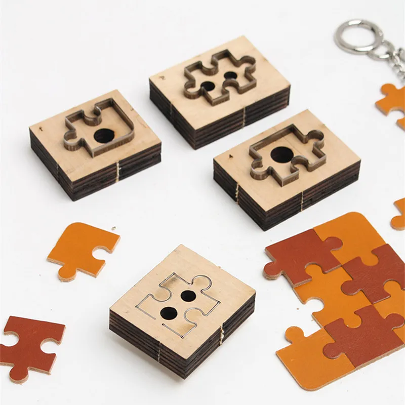 Coupure de pale de lame en acier, motif de puzzle, matrices de coupe en cuir, Japon, 1,57 