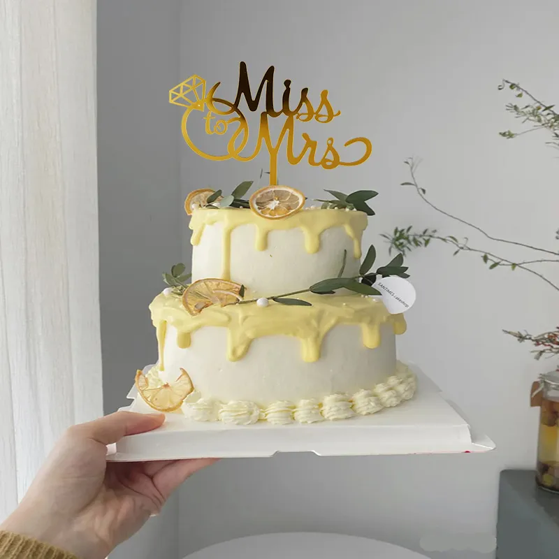 Gold And White Engagement Party Decorations - Mr & Mrs Banner, Balloons And Cake Topper Set