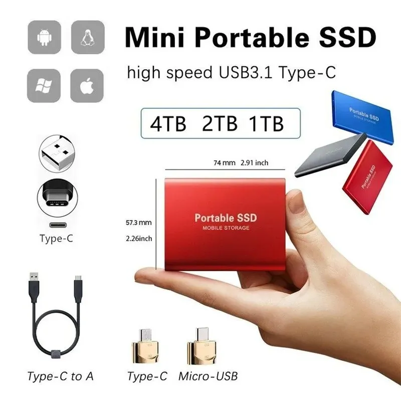 2.5 Inch HDD SSD Box 5 Gbps Sata To USB 3.0 2.0 Adapter Support 2TB External Hard Drive Enclosure HDD Disk Case for WIndows Mac