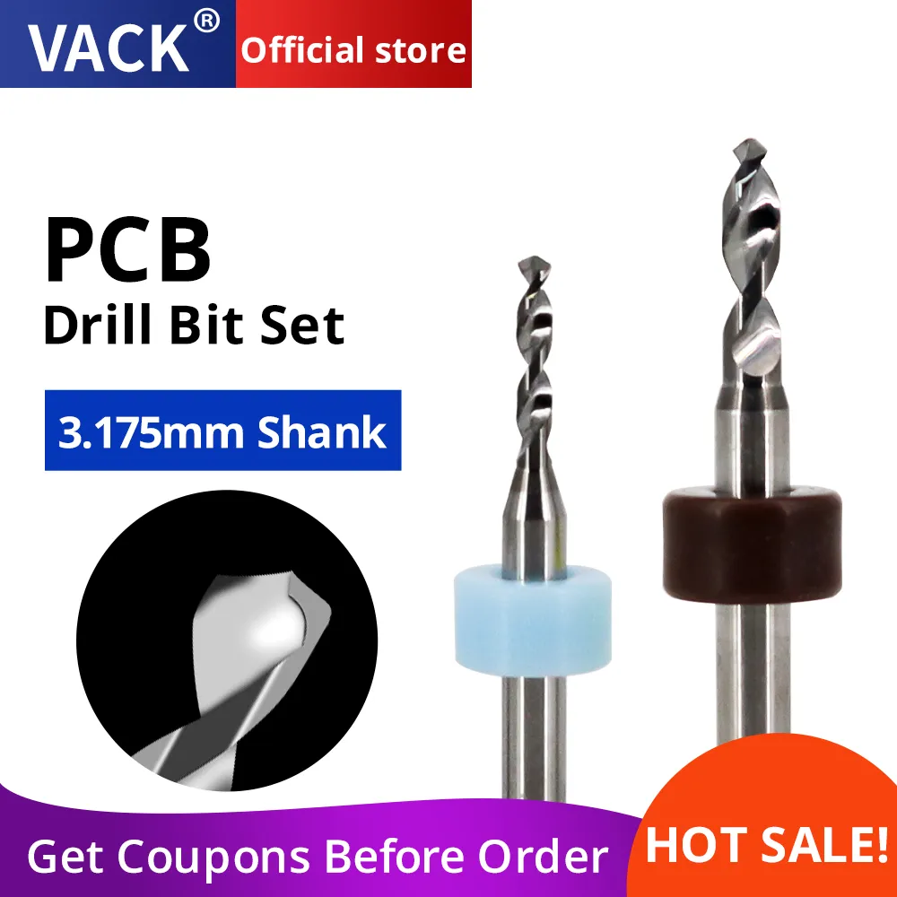 thumbnail interactive-video image 1 of 10-Piece Carbide Micro Drill Bit Set For PCB Circuit Boards (0.3mm - 1.2mm) 1 of 3