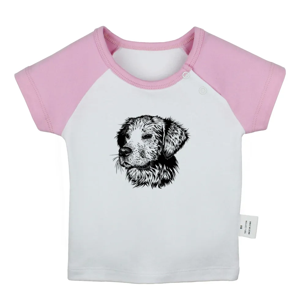 Eu amo meu grande Dane Golden Retriever Dog Design Recém-nascido Baby T-shirts