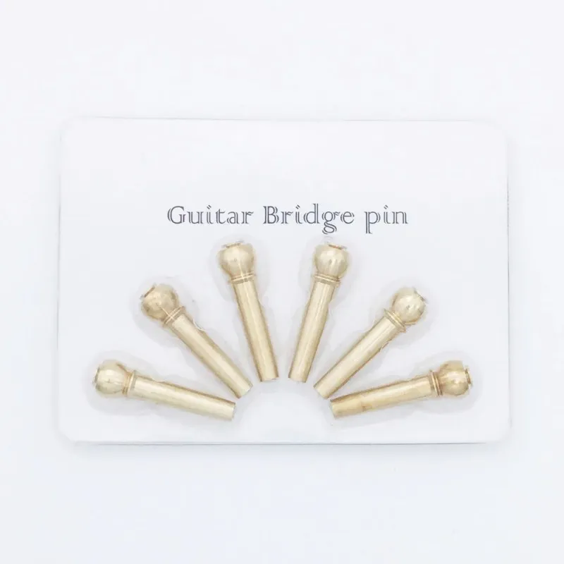 Acoustic Guitar String Bridge Pins Solid Copper Brass Endpin Replacement Parts Accessories with Pack