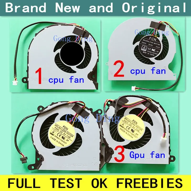 Pads Ny Laptop CPU GPU Cooling Fan Cooler Notebook Fit For Hasee DFS501105FR0T FHCX DFS501105FROT FCN FJL0 FJLO FG5B LAPTOPS