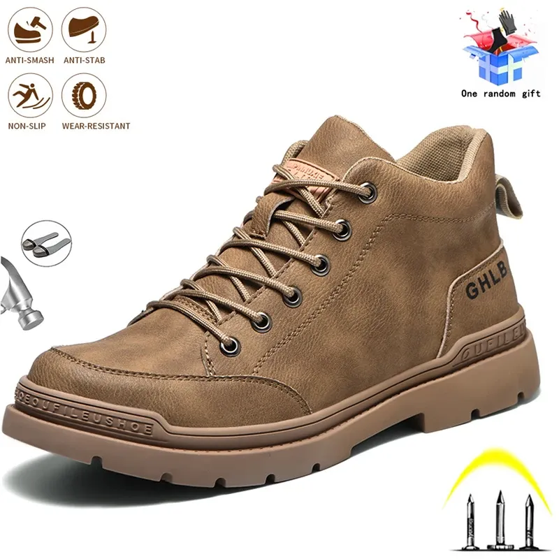 Bottes Nouvelles chaussures de travail respirantes 2023 pour hommes Femmes Antismash Steel Toe Pincture Preoving Safety Shoes Boots Footwear Outdoor Sneakers