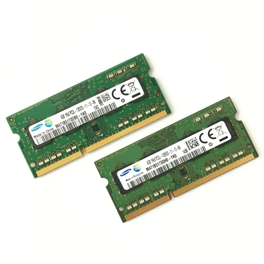 Rams DDR3 4GB 1RX8 PC3L 12800S 1600MHz 4G SEC Memoria de la computadora portátil DDR3L 1600 MHz Módulo de cuaderno Sodimm Ram