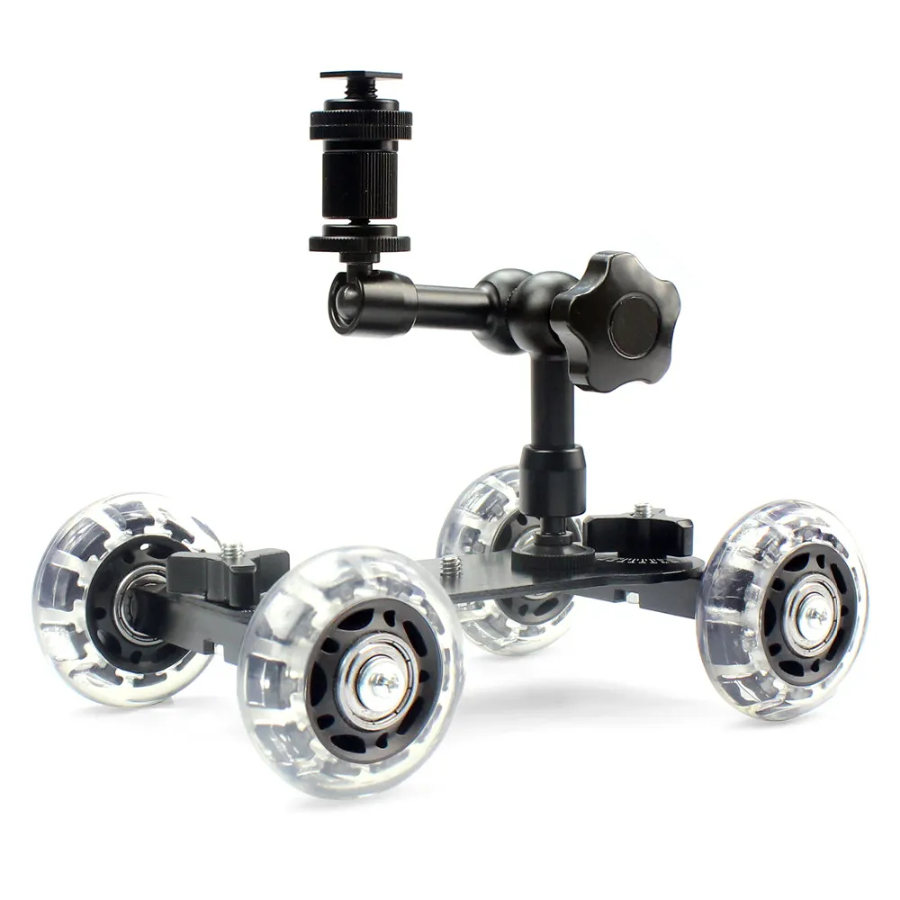 Mini Desktop Camera Rail Slider with Extendable Monopod Wheel Kit for ...