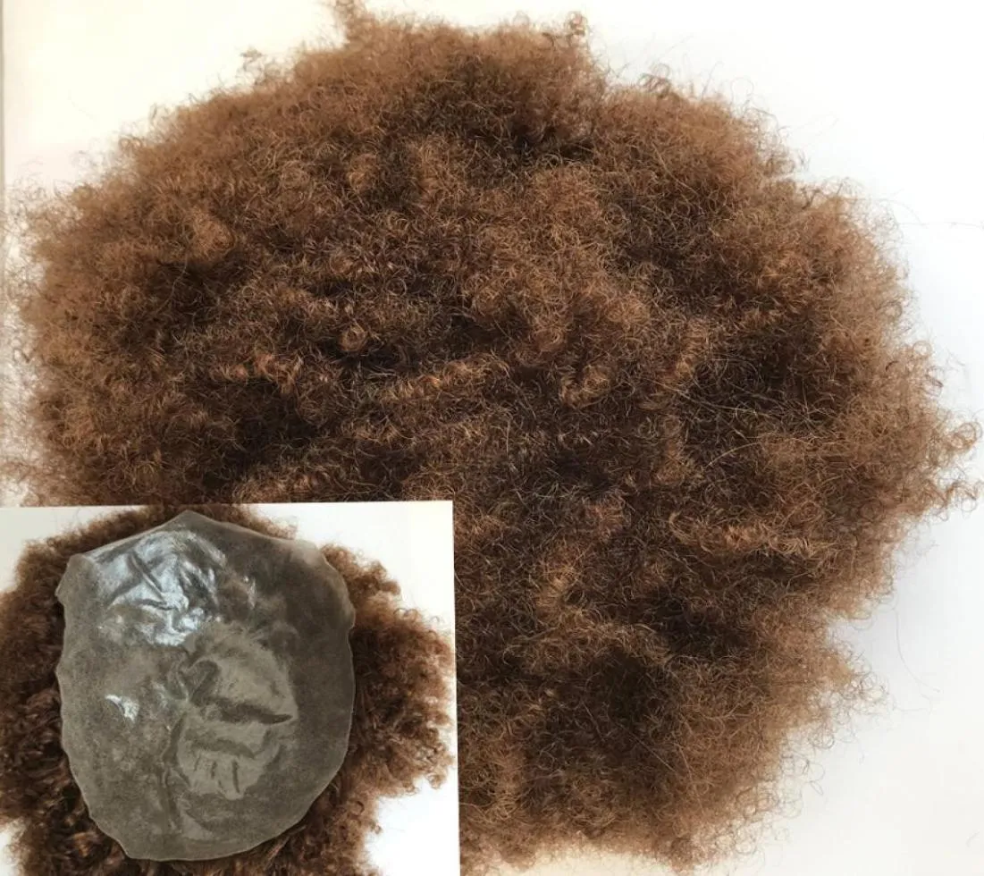 Dunne pu heren toupee volledige pu toupee voor mannen vervangende systeem dunne huidtoupee haarstuk natuurlijk haar afro krullende mensenhaar mannen wi3310435