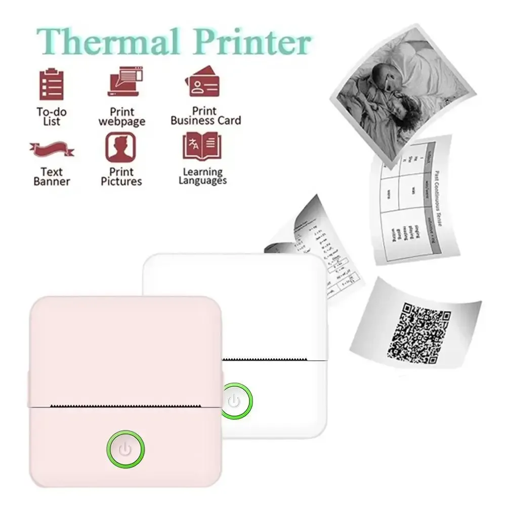 Printers mini thermische printer inktloze bluetooth draadloos draagbare self -self -label label print voor sticker lable maker printer sticker maker