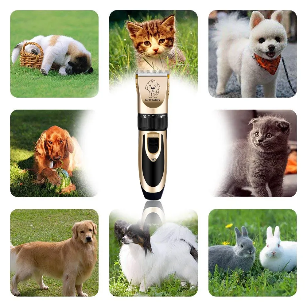 Pet Dog Grooming Clipper Hair Professional Electrical Trimmer Rechargeble Grooming Tool Low Noise Pet Haircut Shave Machine Set