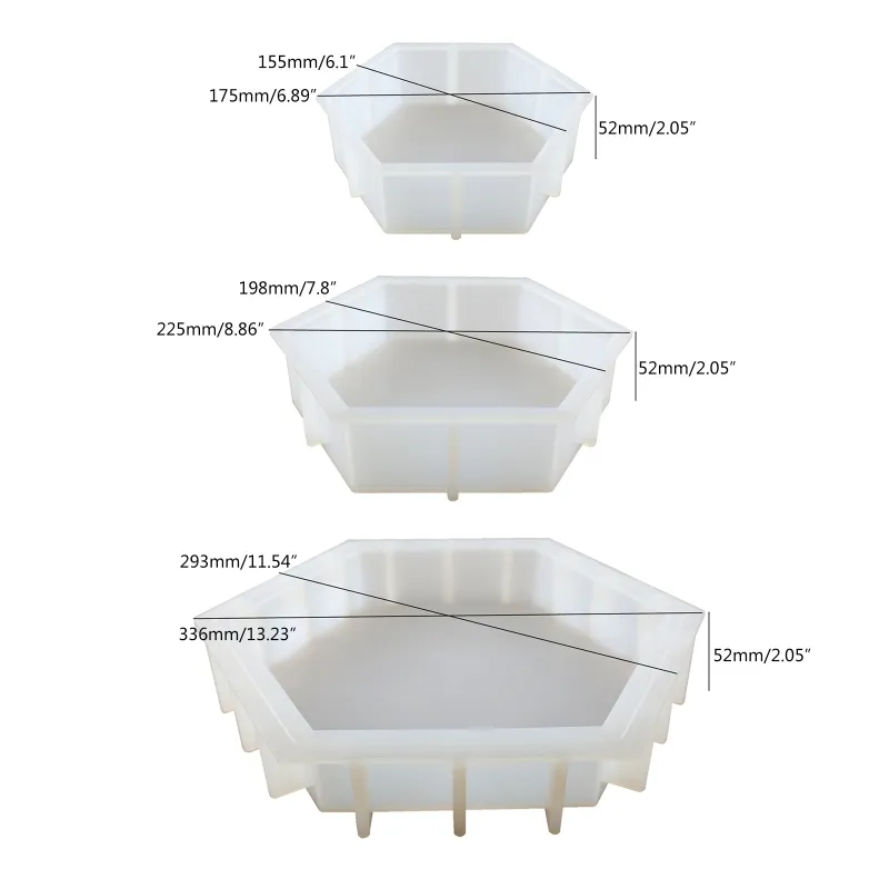 Uppgradera hexagonal silikonform Epoxi hartsmögel för hartsgjutning av heminredning för att bevara blommor DIY Valentine's Day -gåvor