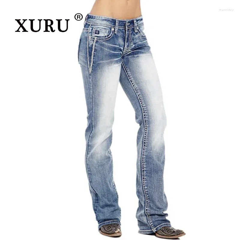 Jeans femininos Xuru - Europeu e American Slim Fit Skinny for Women Black Blue Dark Light Long K1-801