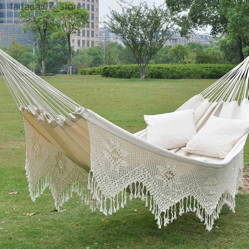 Hamacs MAXIMUM 300 kg Hangage Grand Macrame brésilien Bohemian Tassel Hangle Swing Mesh Chaise Out / Henter intérieure Swingingq