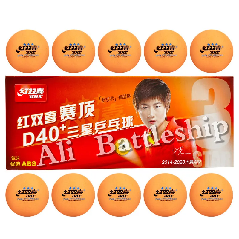 DHS 2018 New 3-Star D40+ Orange Table Tennis Balls 3 Star Seamed ABS Balls Plastic Poly Ping Pong Balls