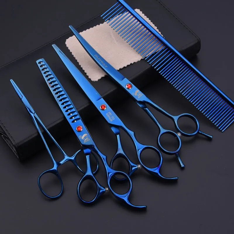 Yeni 7 inç Profesyonel JP Pet Makasları Kesen Köpekler İçin Makas Makasları Scissorthinning Makasları 6pcs/Set + Comb