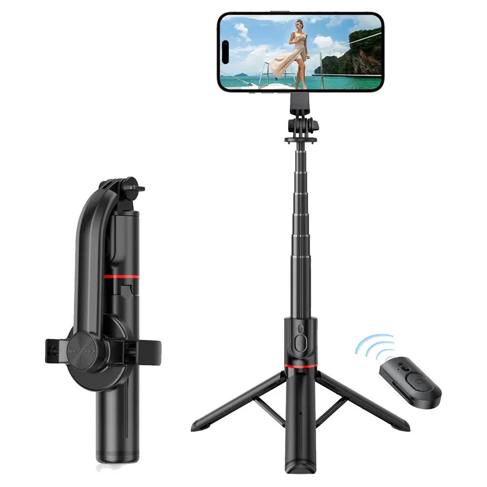 Tripods 1060MM Magnetic Selfie Stick Tripod with Remote AllinOne Cell Phone Tripod Stand for Magsafe iPhone 12/13/14/15 & All Phones