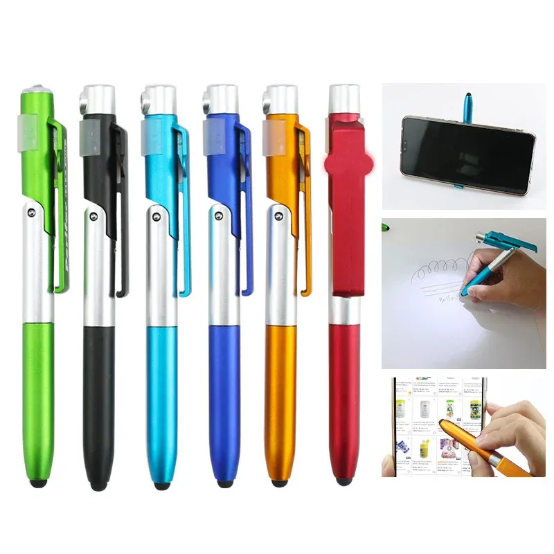 1pc Ballponet caneta de caneta multifuncional dobramento para o suporte para telefone lendo lição de casa escolar caneta escolar de caneta caneta