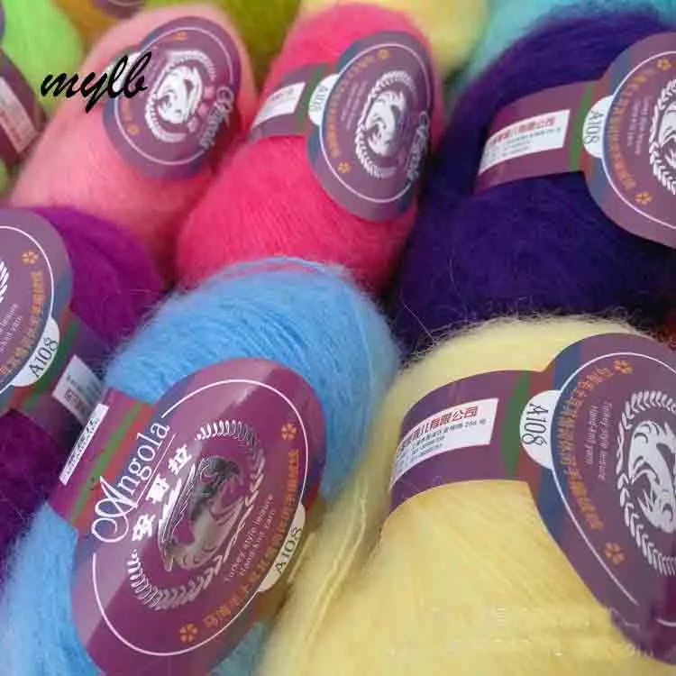 mylb 10pcs = 250g Angola Mohair Yarn para malha de lã de lã Fios para tricotar Angola Mink Wool Yarns Mohair lã para tricô