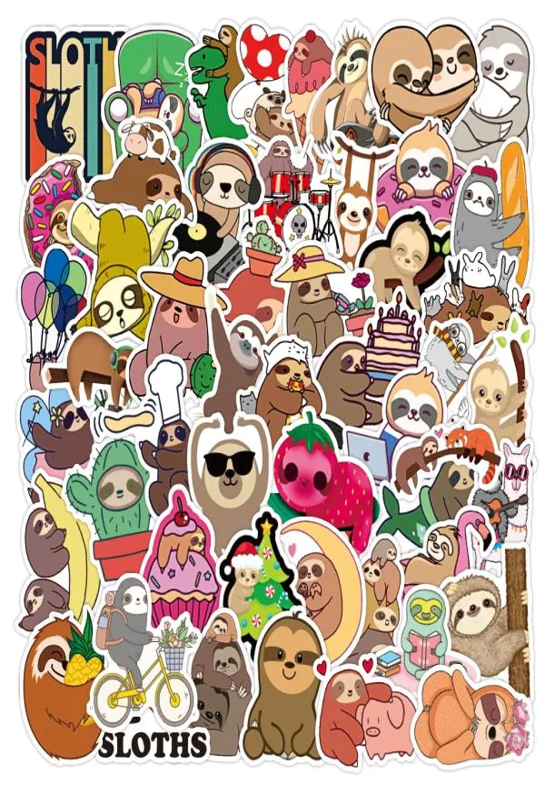 50pcs Lot Ganz Kawaii Sloths Aufkleber süße Cartoon -Aufkleber Kühlschrank Gitarre Skateboard Laptop Notebook Motorrad Gepäck Graffit7267529