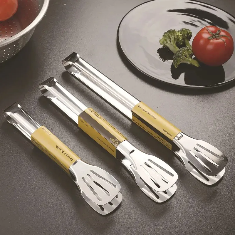 Stainless Steel Food Tongs Kitchen Utensils Buffet Cooking Tool Anti Heat Bread Clip Pastry Clamp for Desserts Salads Barbecue- for Kitchen Utensils Clip