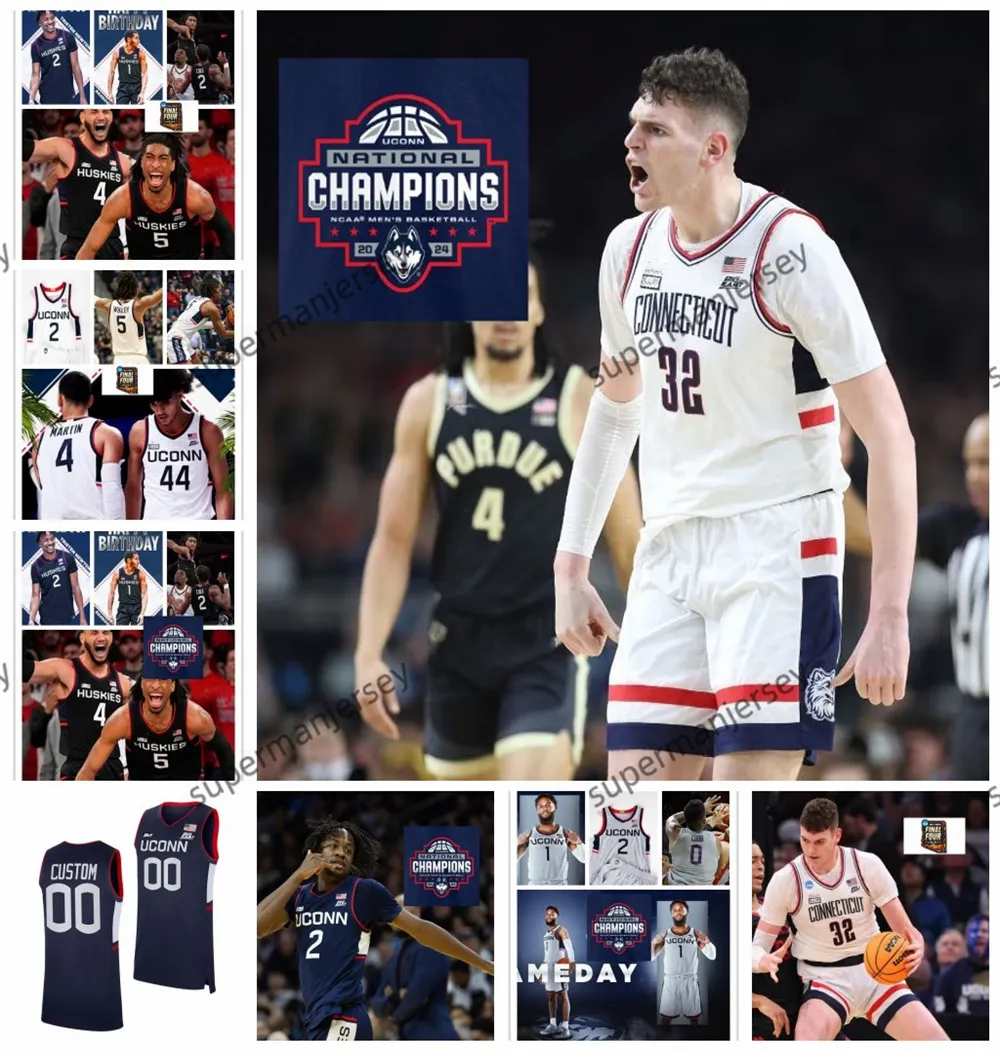 UConn Huskies baskettröja Solomon Ball Tristen Newton Donovan Clingan Stephon Castle Alex Karaban Spencer Hassan Diarra Joey Calcaterra Paige Bueckers Men