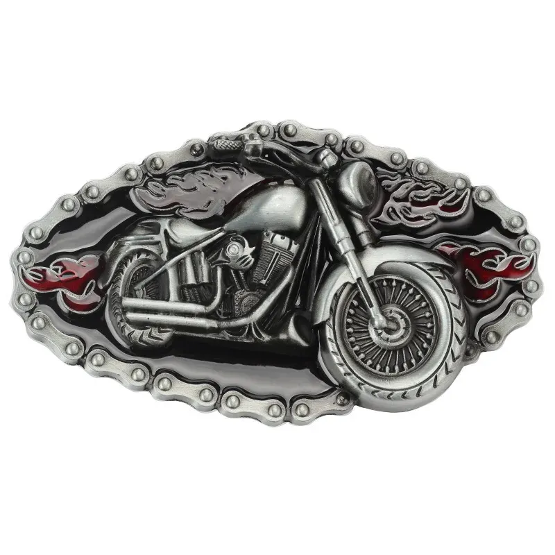 Motorcycle Locomotive Boucle de ceinture à la main Accessoires de ceinture maison faits maison bricolage Western Cowboy Heavy Metal Rock Punk K46