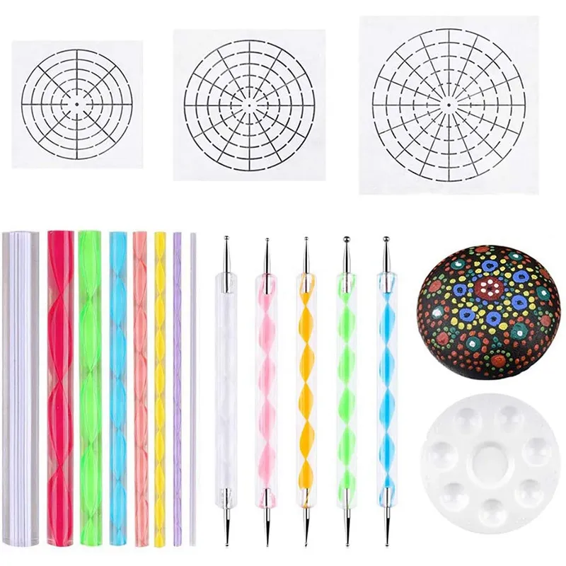 48 Pcs Mandala Dotting Tools Pour La Peinture Des Roches Mandala Pochoirs Kit Boule Stylet Argile Sculptant Des Outils De Sculpture